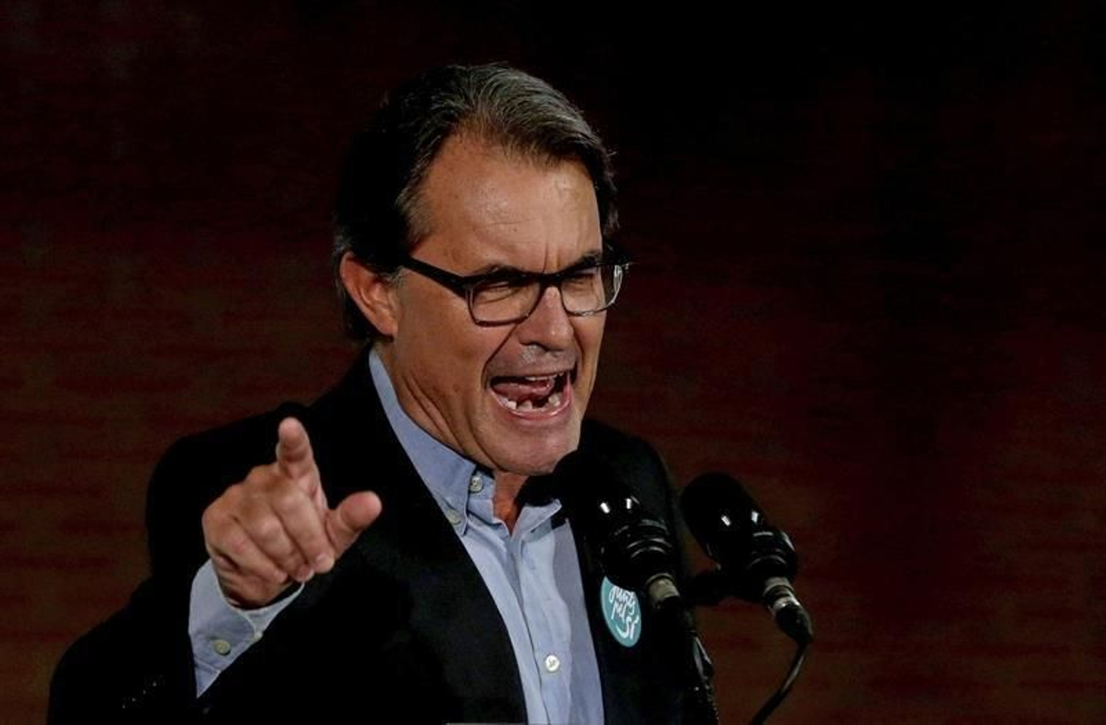 Artur Más en uno de los mitines de la campaña electoral.