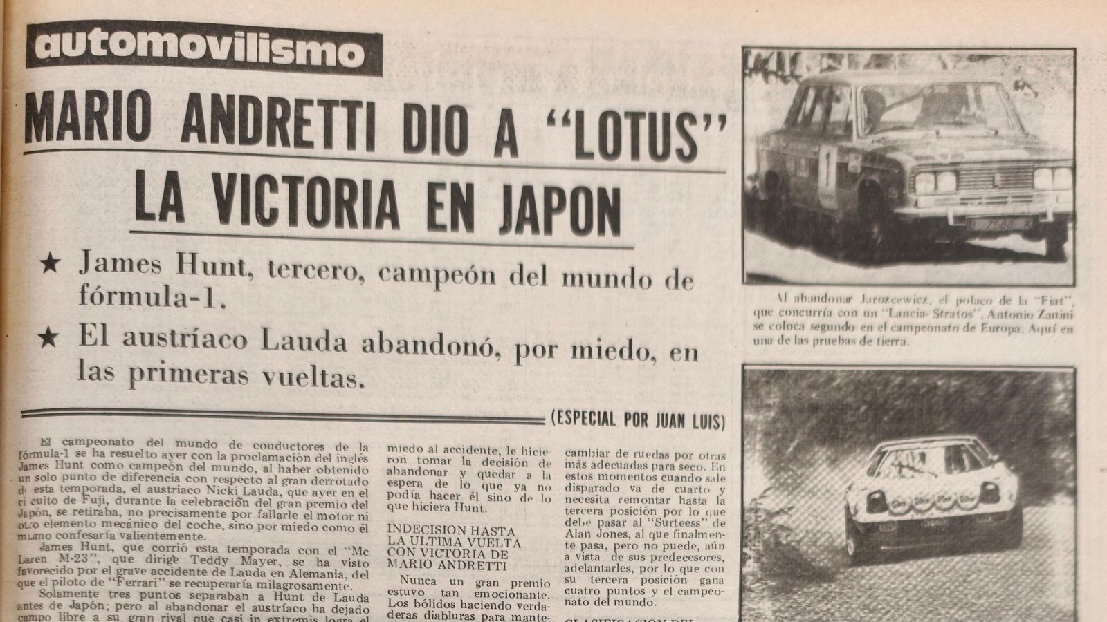 Titulares de La Región del 25 de octubre de 1976.