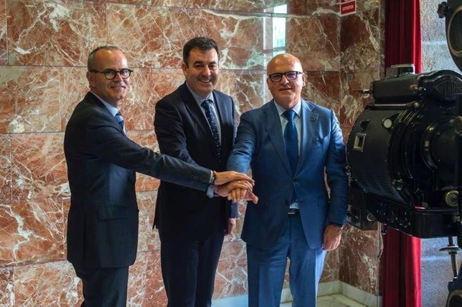 Jesús Vázquez, Román Rodríguez y Manuel Baltar.