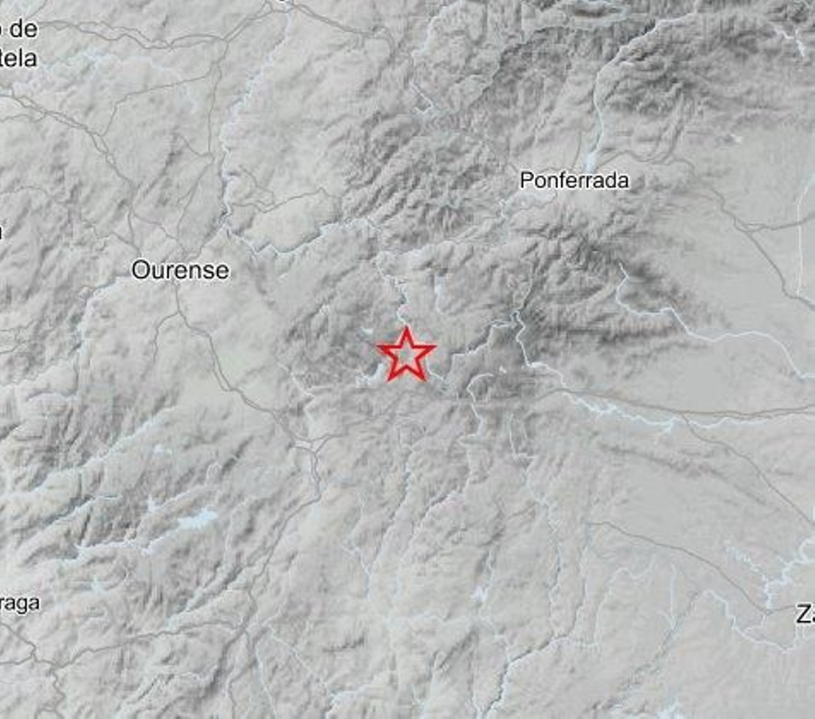 Epicentro del terremoto en Vilariño de Conso.