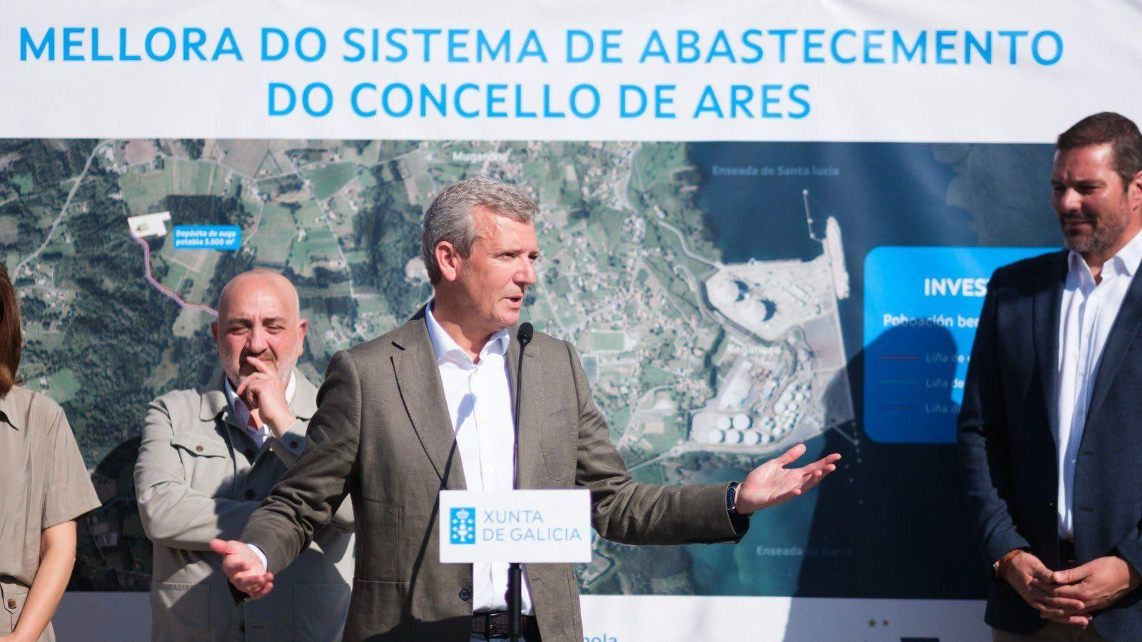 Alfonso Rueda, en Ares.