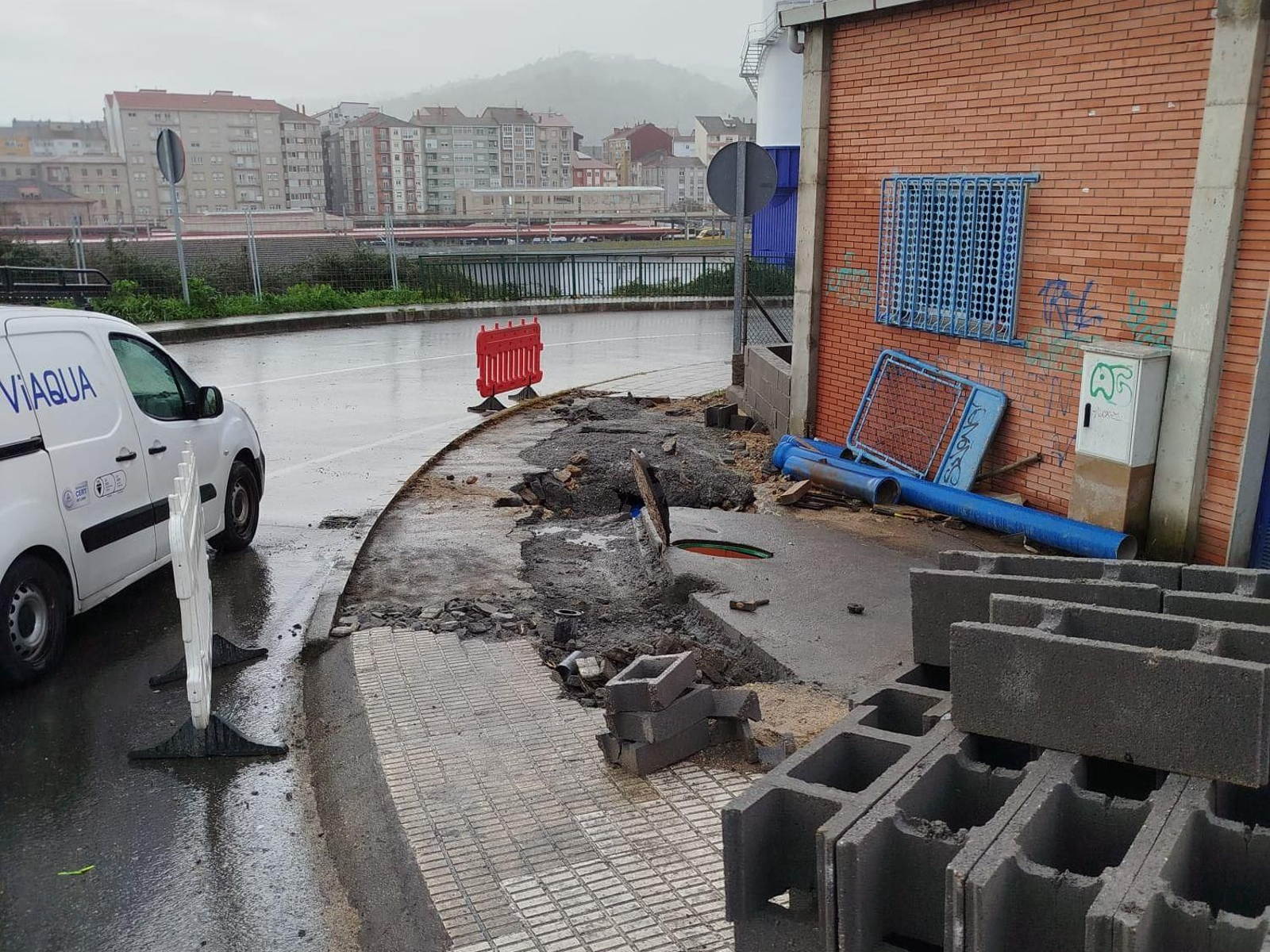 Así quedó el lugar tras el reventón