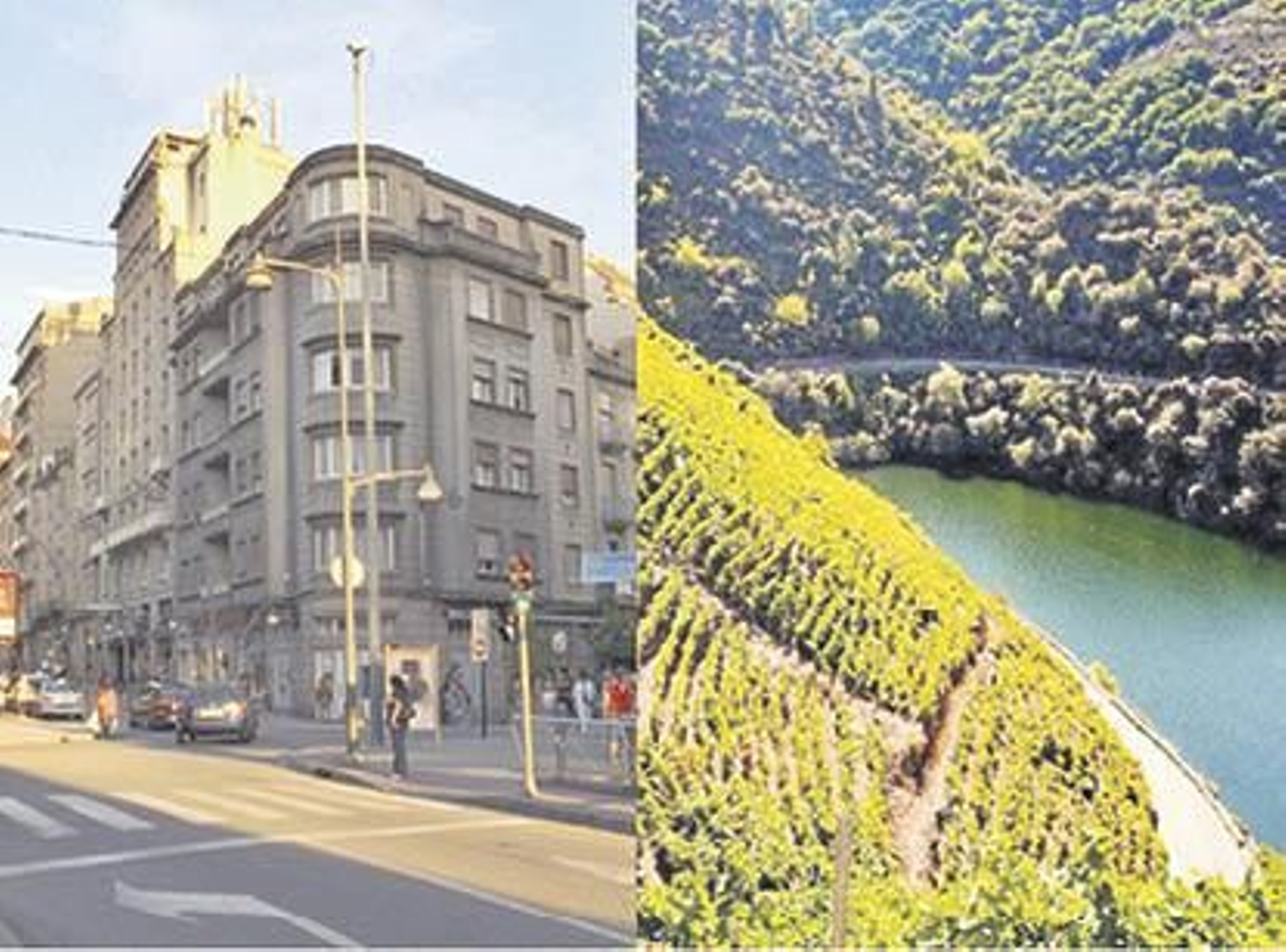 O Ourense urbano e a Ribeira Sacra rural, dúas paisaxes artificiais e construídas.