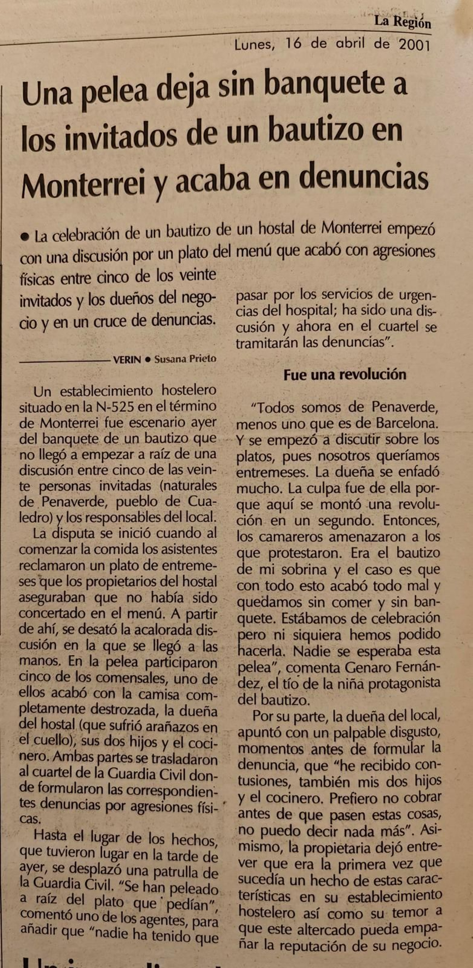 16 de abril de 2001.