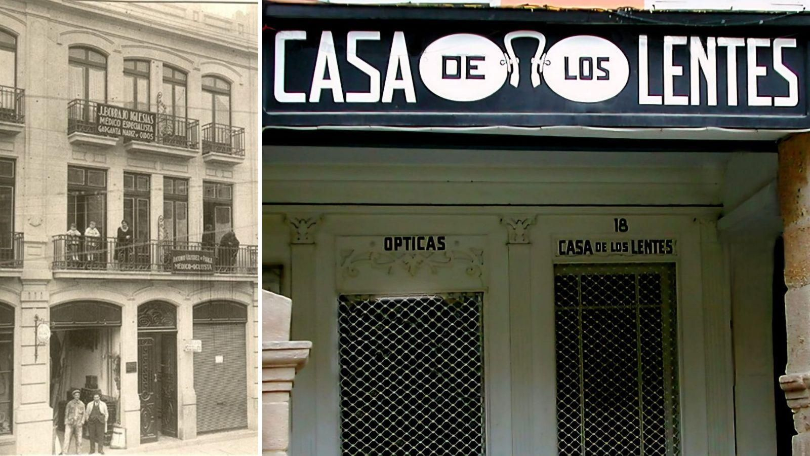 Primera consulta de don Antonio y la fachada de la histórica Casa de los Lentes.