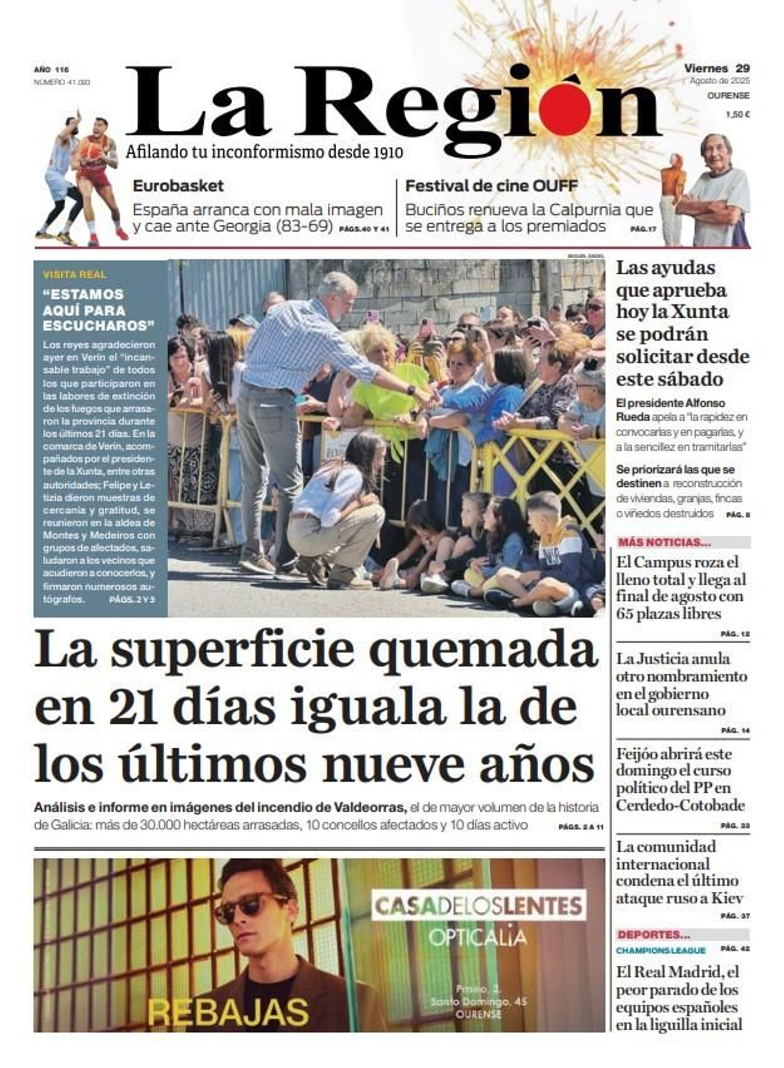 La portada de este viernes, 29 de agosto