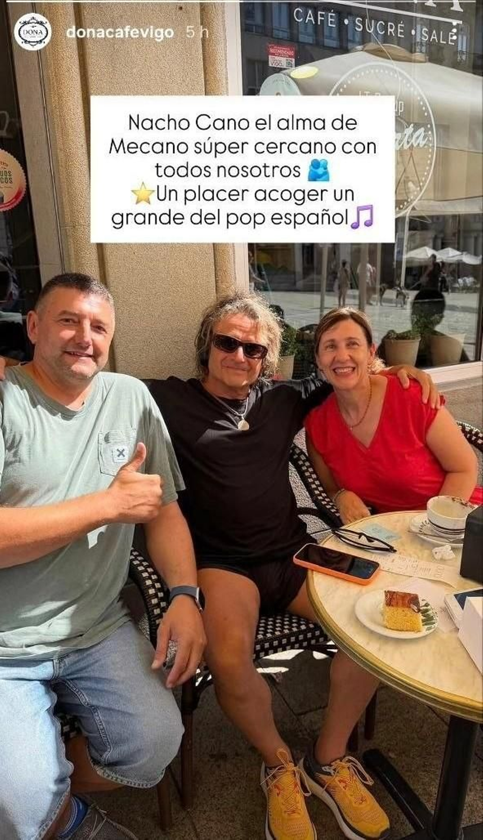 Nacho Cano, en una cafetería de Porta do Sol.