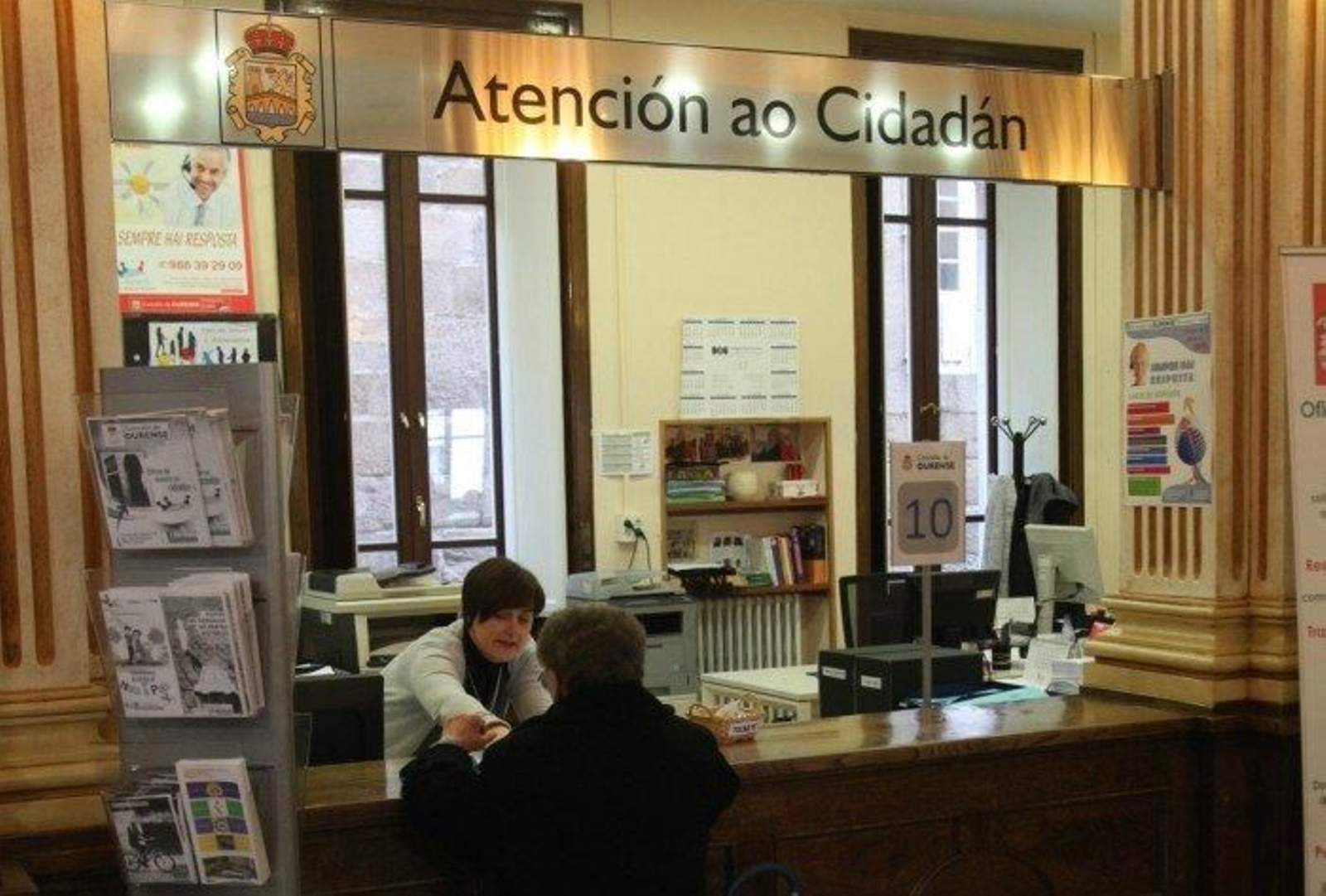 La Oficina de Atención, en la planta baja de la Casa do Concello.