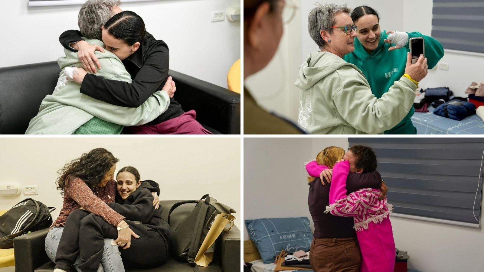 Primeras imágenes de las rehenes liberadas por Hamás reencontrándose con su familia. | Foto: Europa Press