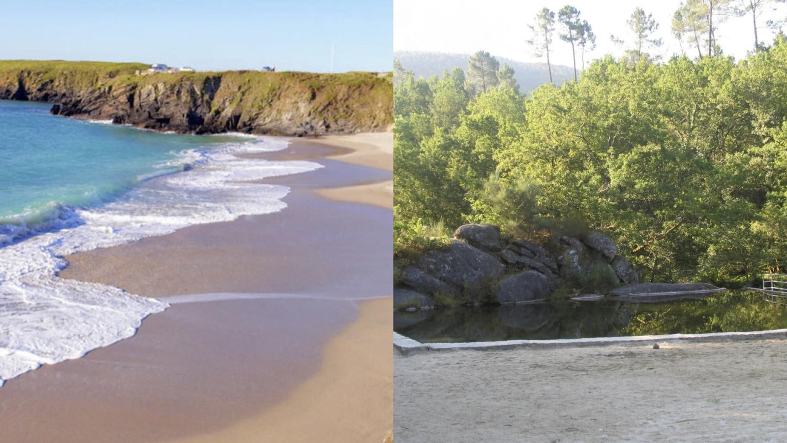 Playa de Santa Comba, Ferrol, y Avión, Ourense.