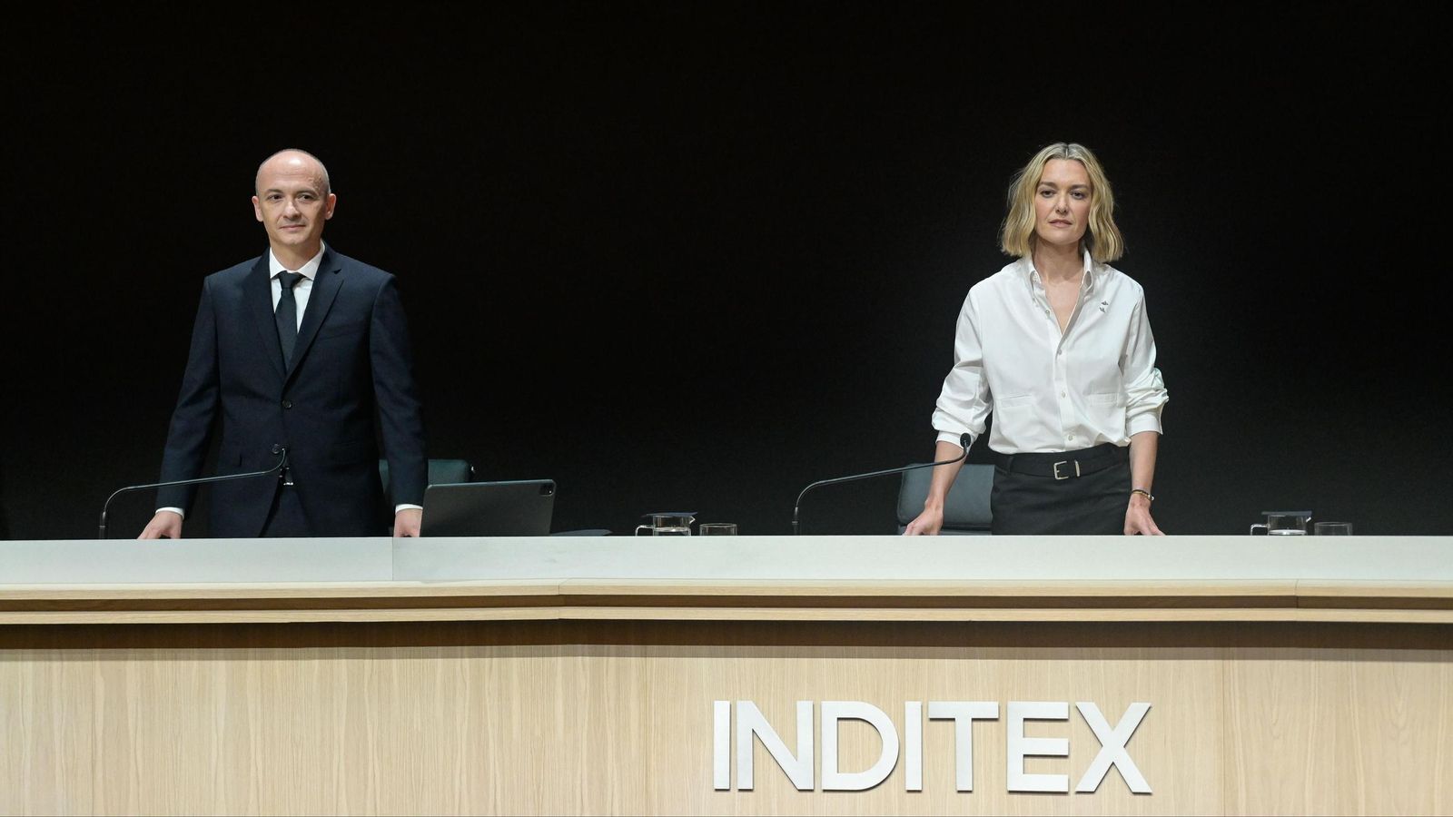 La presidenta no ejecutiva de Inditex, Marta Ortega, y el consejero delegado de Inditex, Óscar García Maceiras.