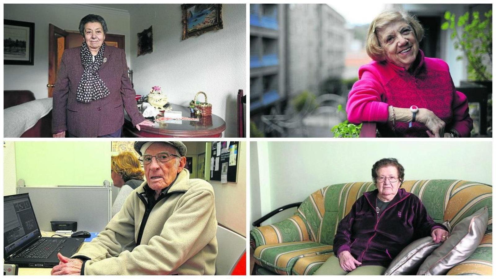 De arriba abajo y de izquierda a derecha: Dolores Prieto, Dolores Traver, Francisco Fernández y Herminia Xaneiro