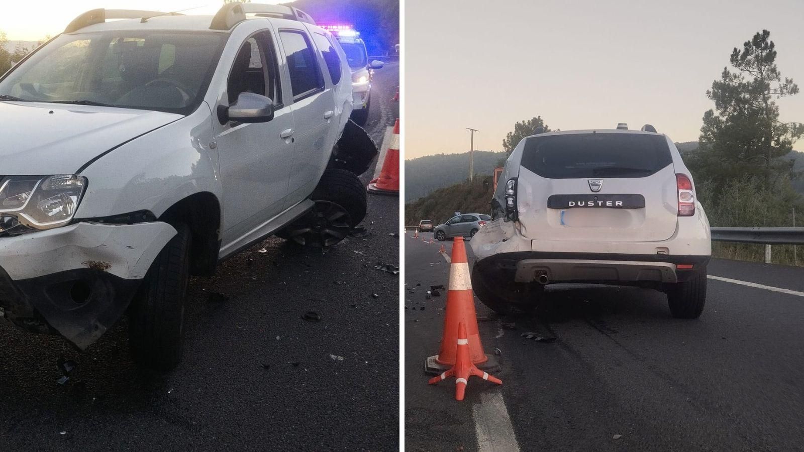 Así quedó uno de los vehículos implicados en el accidente