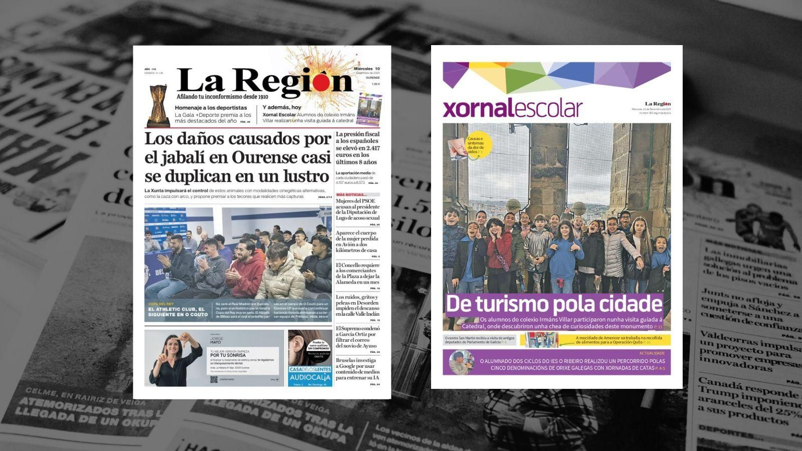 La portada de La Región del 10 de diciembre