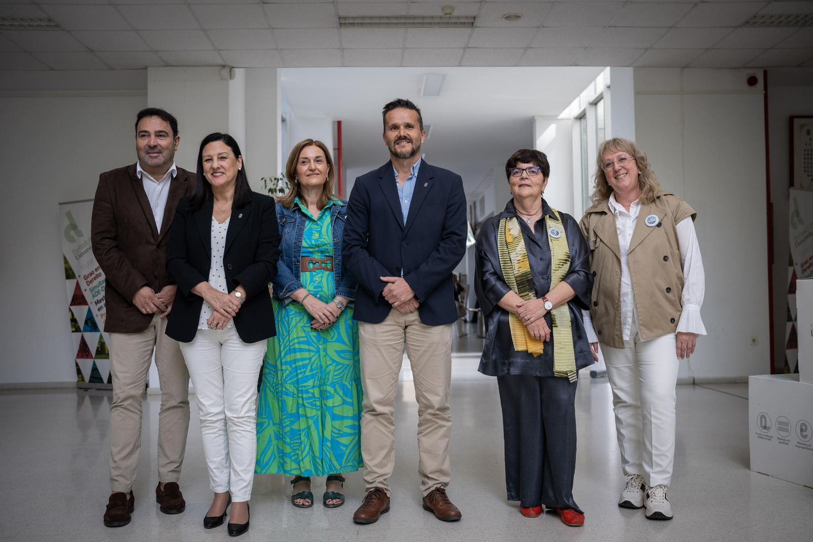 Javier Rodríguez Rajo, candidato a Vicerrector del Campus, y Belen Rubio, candidata a rectora (H2040); Elena Rivo, candidata a Vicerrectora del Campus, y Jacobo Porteiro, candidato a rector (ConSenso); Carmen García, candidata a rectora, y Montserrat Cruz, candidata a Vicerrectora del Campus (Nós Universidade).