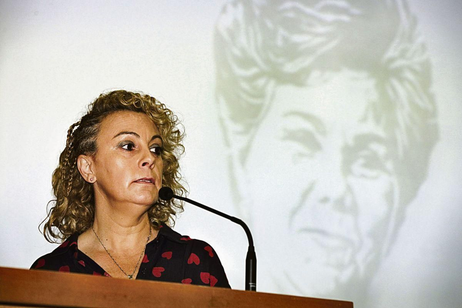 La hija de Ana Orantes, Raquel Orantes, durante el acto de homenaje a su figura.