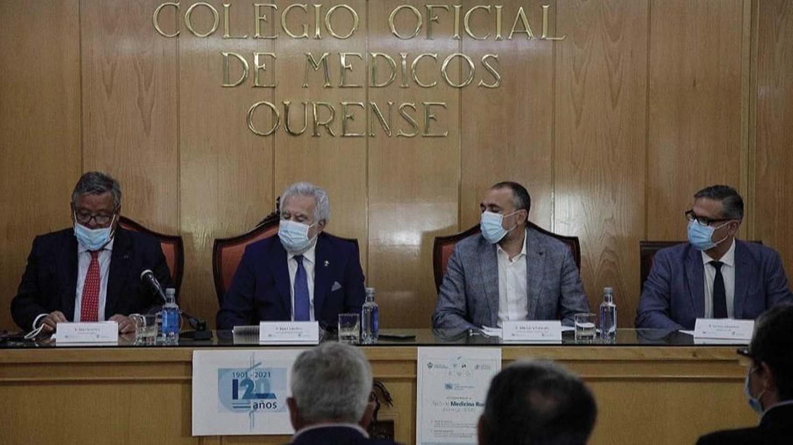 Julio Ancochea, Miguel Santalices, Julio Garcia Comesaña y Lorenzo Armenteros, en el acto. (MIGUEL ÁNGEL)