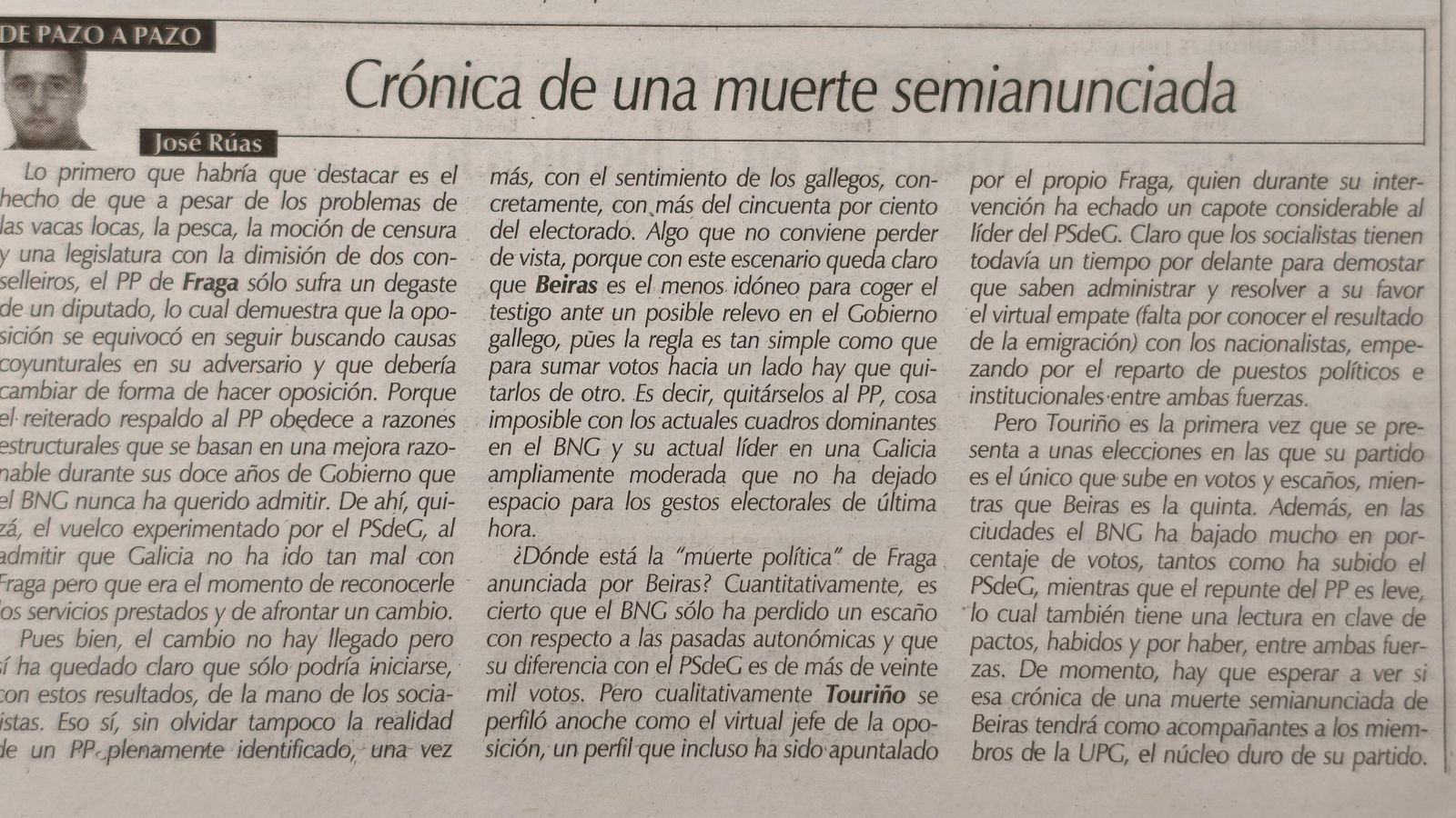 Cuarta mayoría absoluta del PP y Manuel Fraga