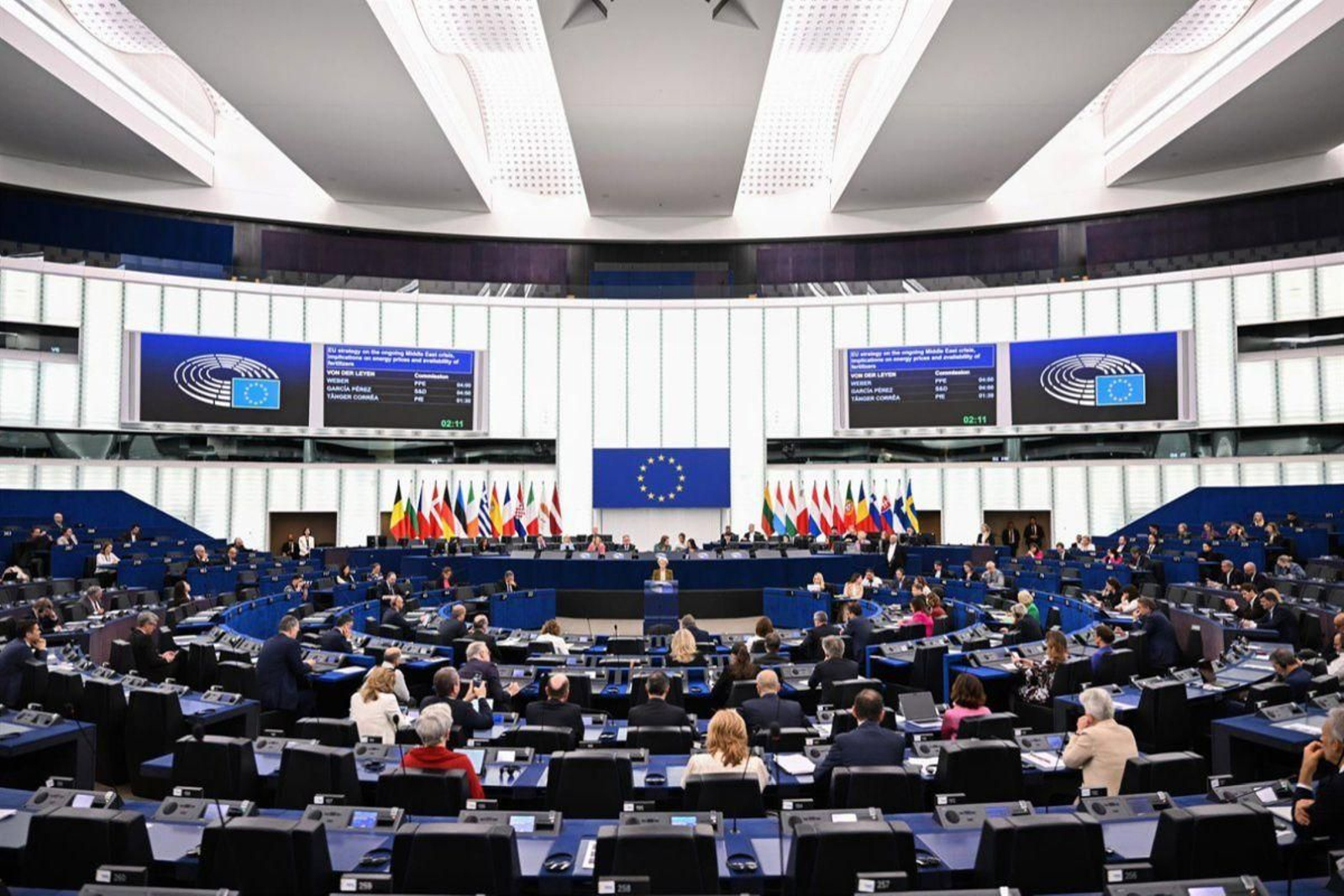 Vista del Parlamento europeo durante una sesión plenaria.
