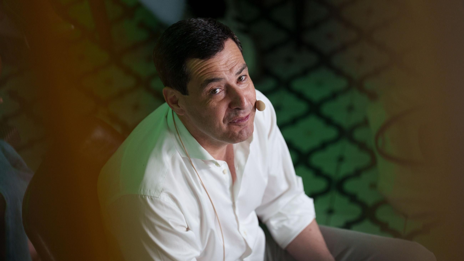 El presidente de la Junta de Andalucía y candidato del PP a la reelección, Juanma Moreno