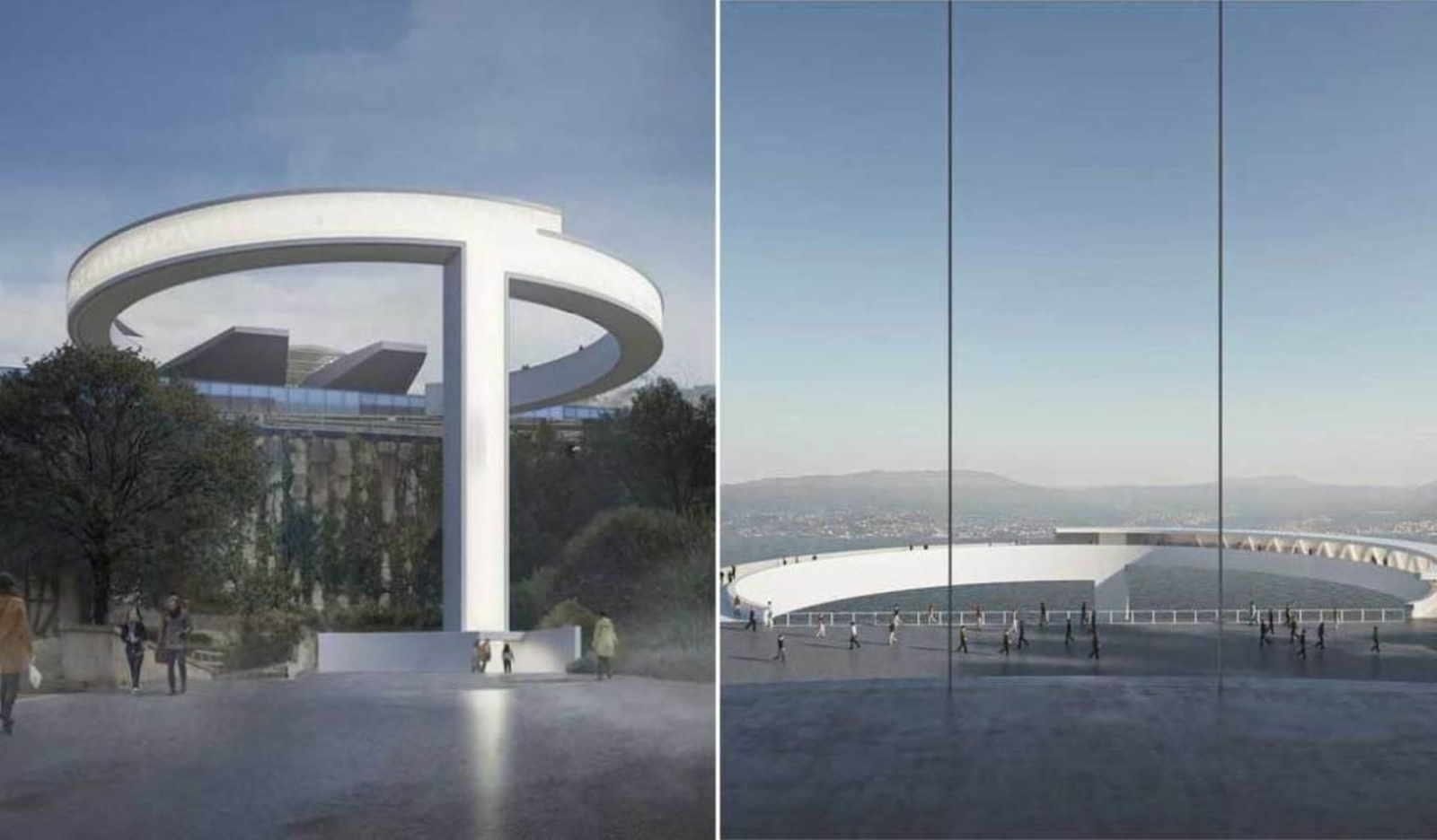 Dos recreaciones del Halo visto desde García Barbón y desde la altura de Vía Norte.