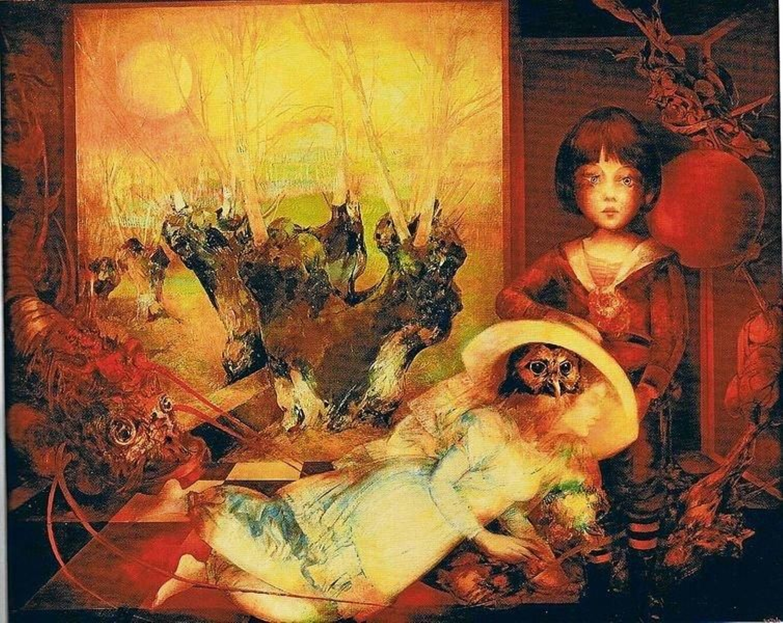 El figurativismo presente en la prolífera obra de Xaime Quesada queda presente en piezas como la de la imagen. En la que los ocres y los rojos se mezclan para dar lugar a una atmósfera casi tenebrosa.