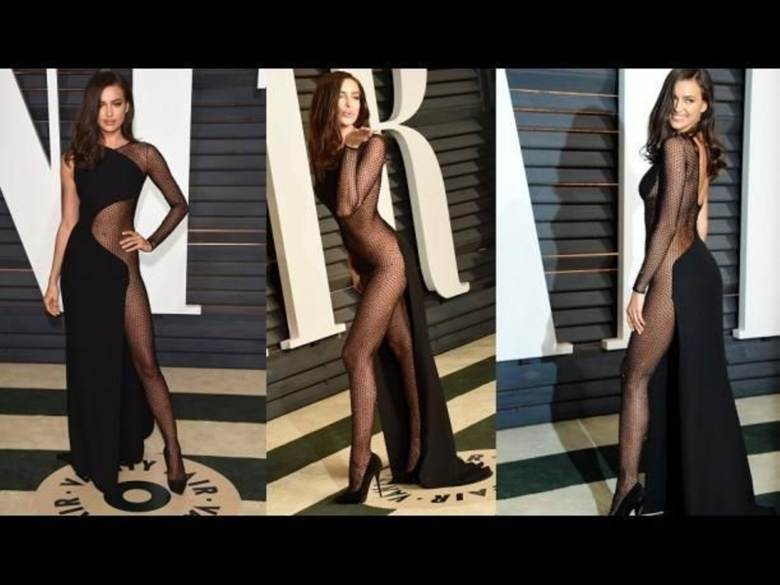 Irina Shayk, con un vestido de transparencias en los Oscar.