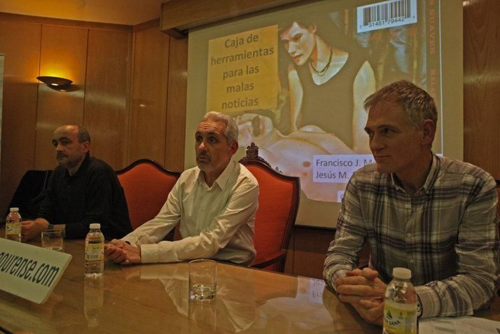 Francisco Martínez y Jesús Novo, en los extremos, acompañados de Carlos Menéndez.