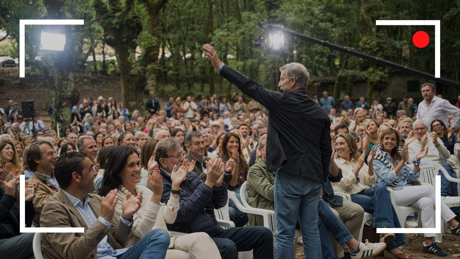 El presidente nacional del PP, Alberto Núñez Feijóo, en el arranque del curso político del Partido Popular en Cercedo-Cotobade.