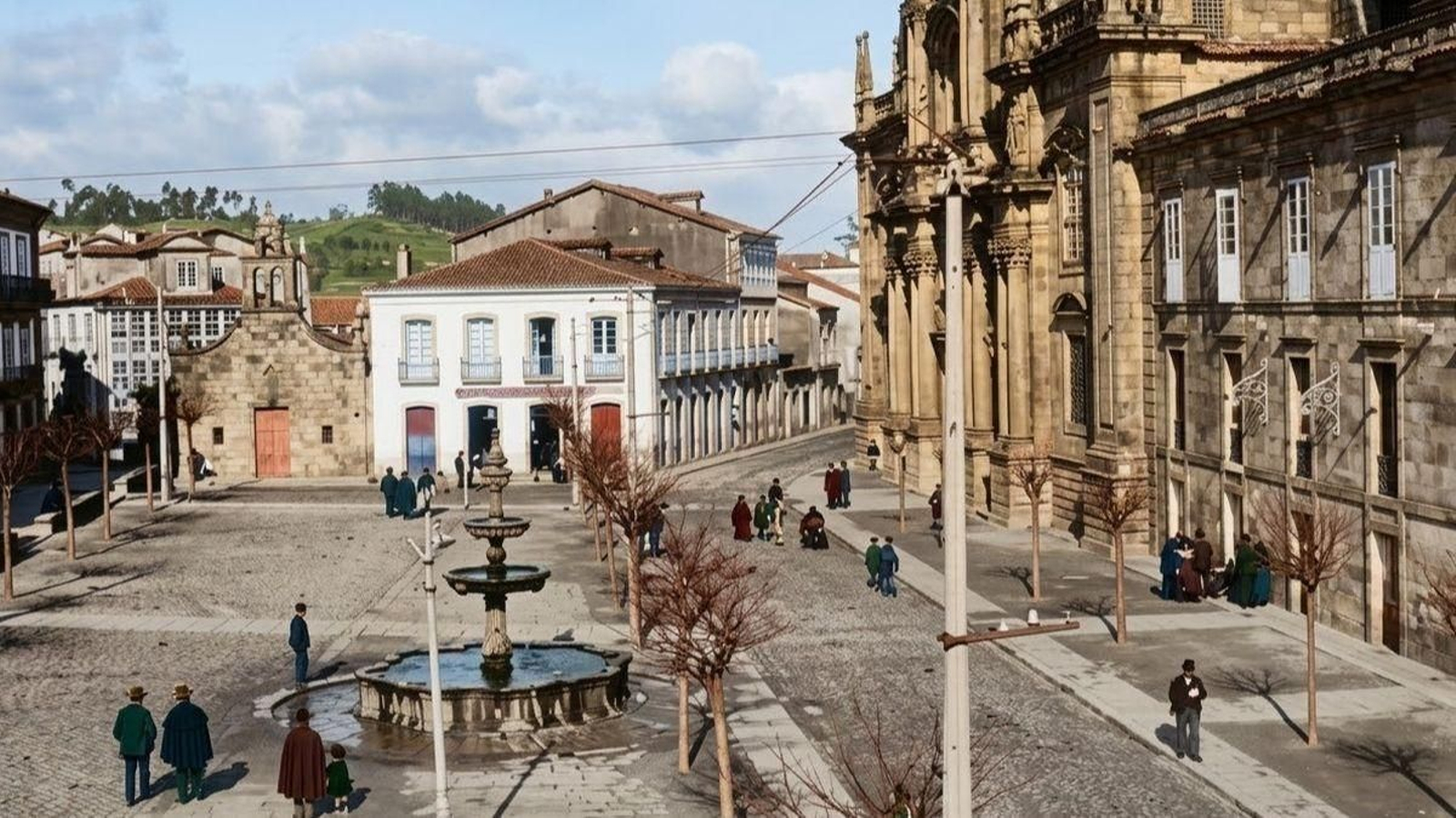 Imagen de 1922, en Eco de Galicia, de Celanova. Editada con IA para darle color.