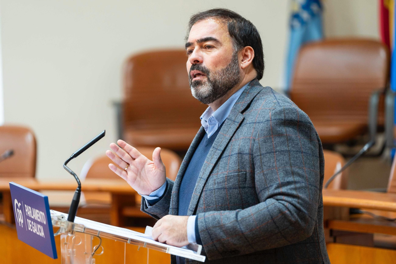 El portavoz del PPdeG en el Parlamento gallego, Alberto Pazos Couñago