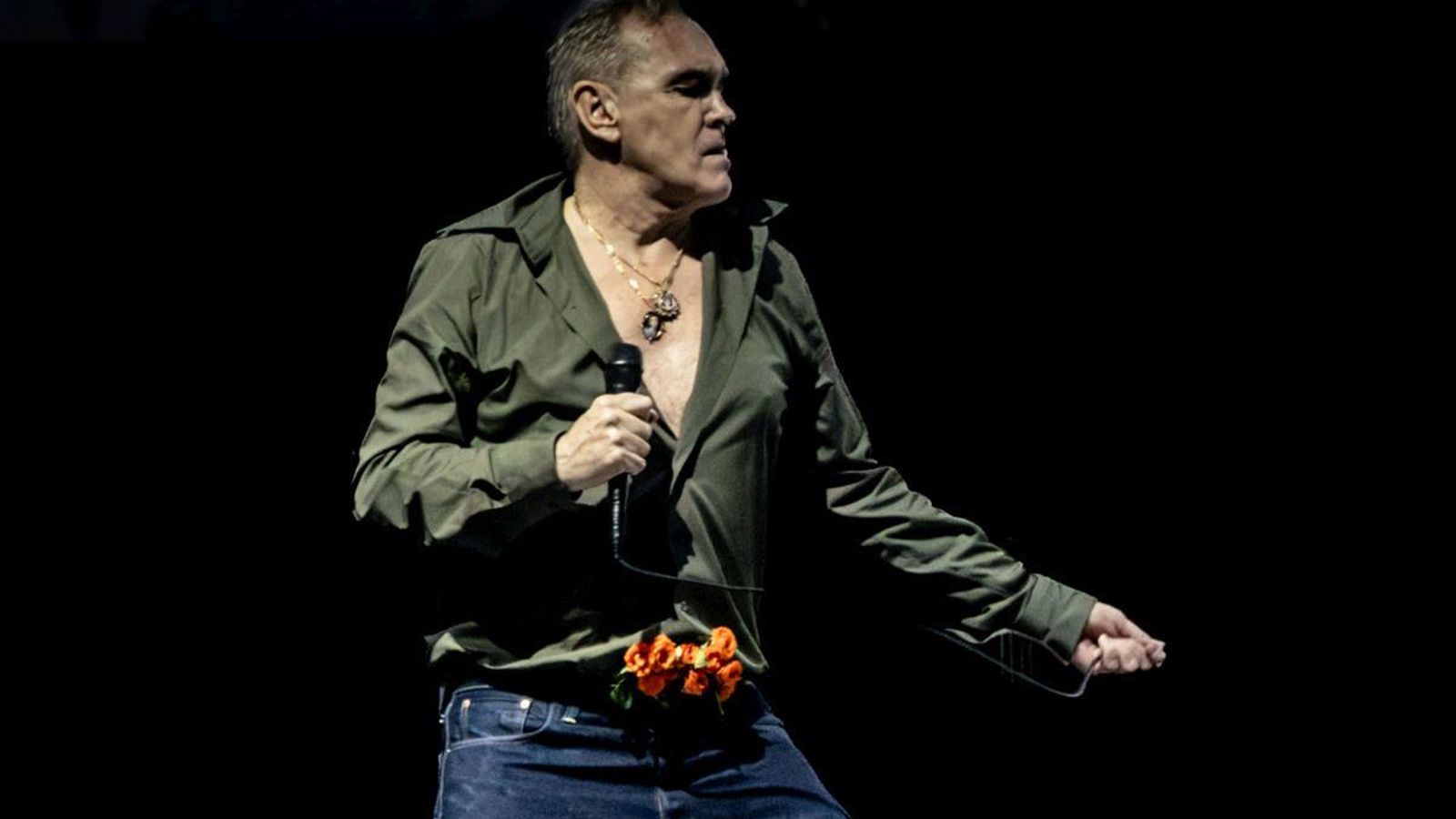 El cantante británico Morrissey, durante su concierto en el Movistar Arena.