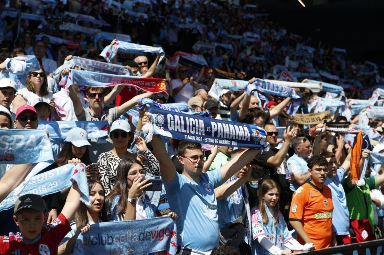 Aficionados celestes en Balaídos.