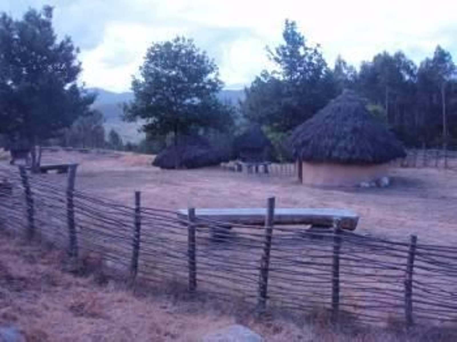 Recreación de un poblado prehistórico en el Parque Arqueoloógico de Campo Lameiro. (Foto: m.v.)