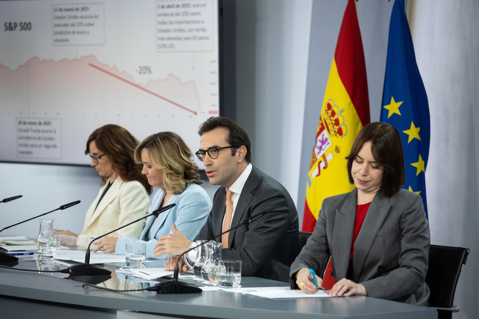 Carlos Cuerpo en la rueda de prensa posterior a la reunión del Consejo de Ministros