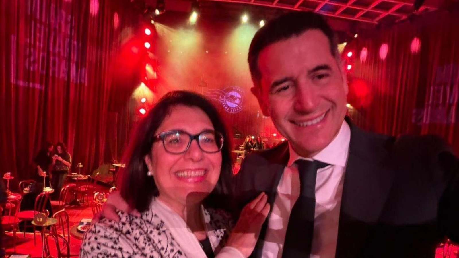 Amalia Gallego y Ricardo Fuciños, en la entrega de los Spain Travel Award, en el teatro Albéniz de Madrid.