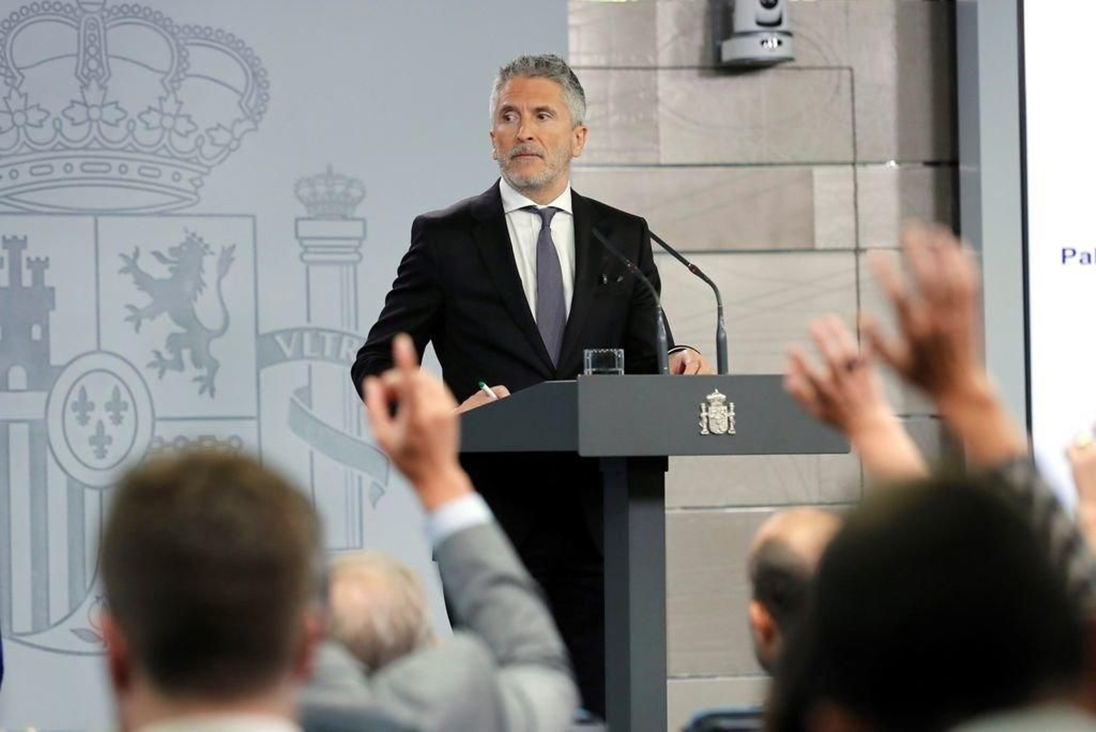 Marlaska, durante la rueda de prensa que ofreció en Madrid.