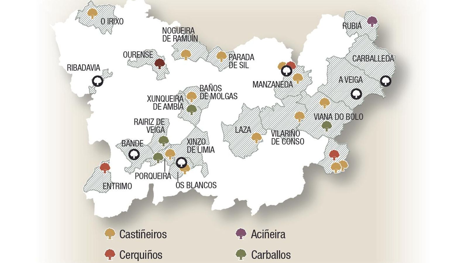 Mapa árbores e formacións senlleiras
