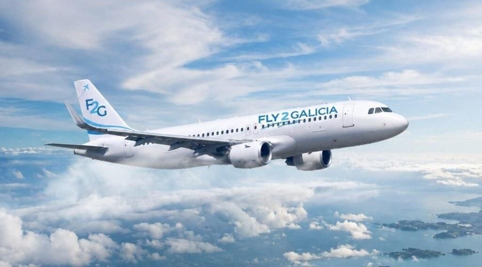 Avión de Fly2Galicia, en imagen promocional.