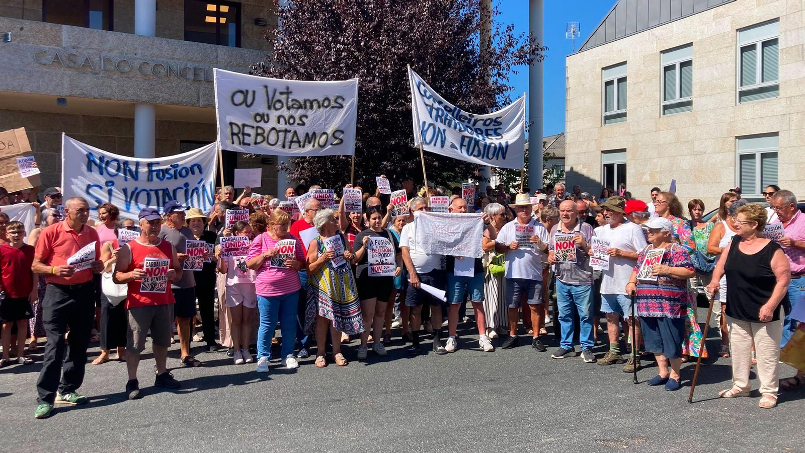 Protestas este lunes en Carballeda de Avia contra la fusión con Ribadavia