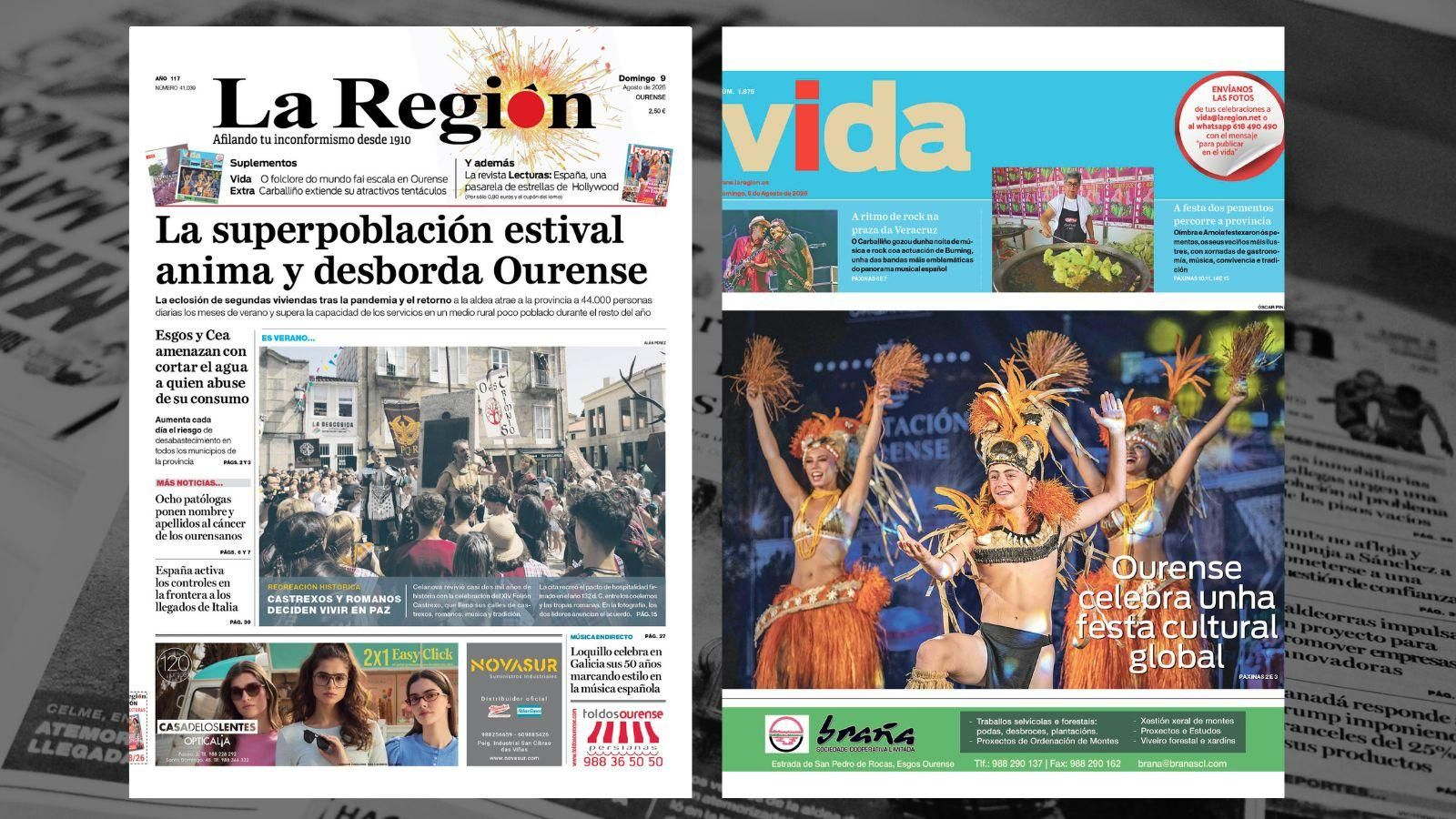 La portada de La Región de este domingo, 9 de agosto