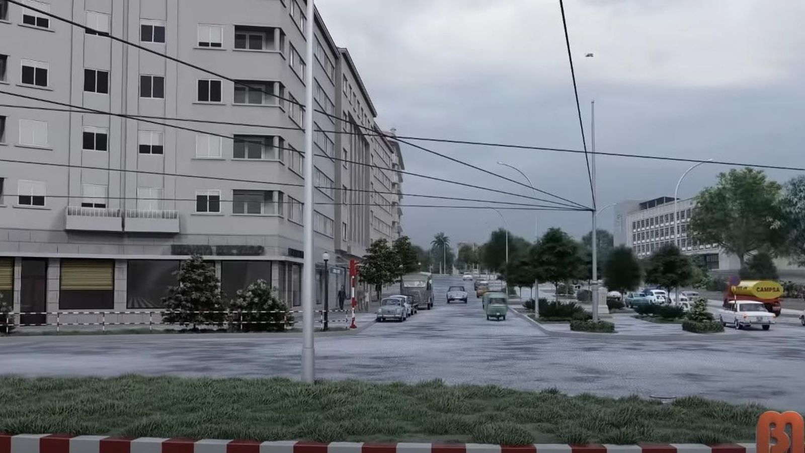 La calle Gran Vía, desde la rotonda de Praza América. // Imagen de Benito Montenegro