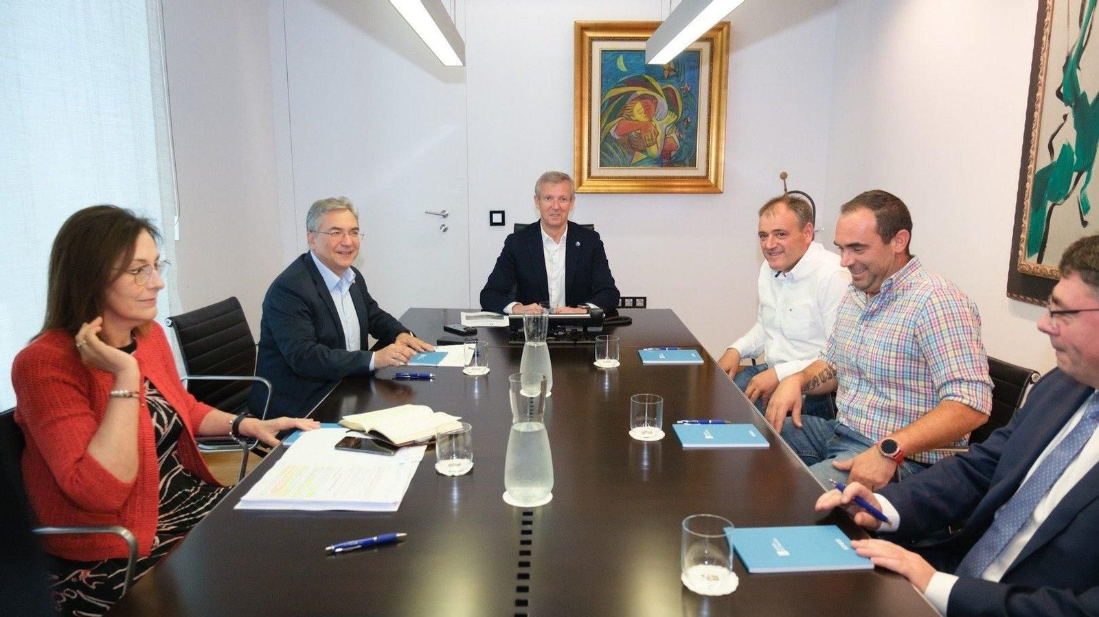 De izquierda a derecha: Paz Rodríguez, Luis Menor, Alfonso Rueda, Amador Díaz, Amador Saborido y César Fernández.