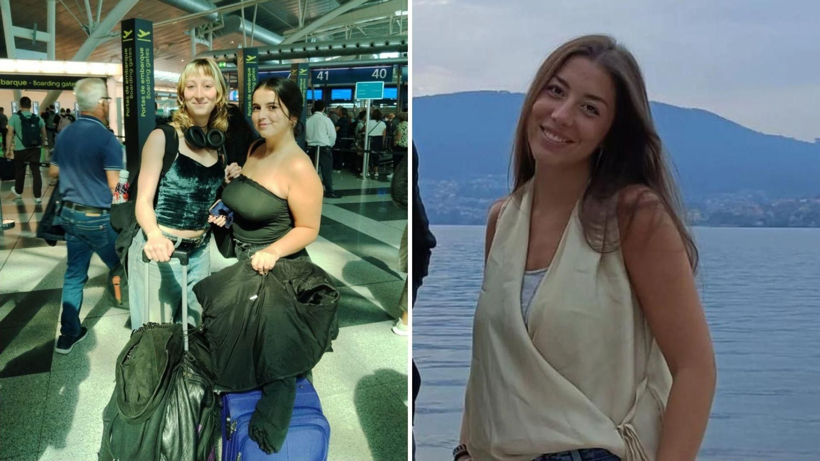 Izquierda, Nora y Aldara, viguesas en Roma. Derecha, Adriana, viguesa en Milán.