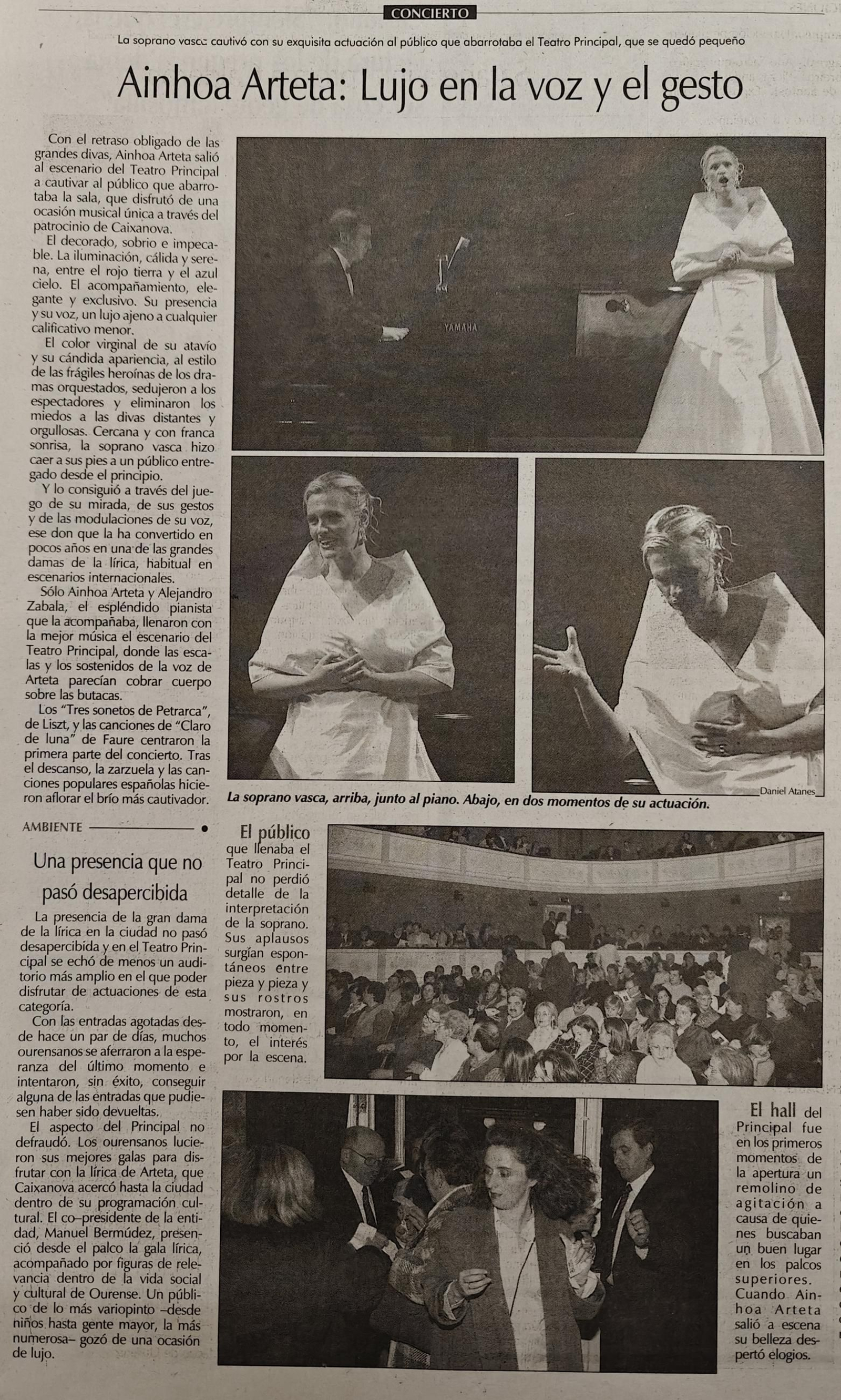 La soprano Ainhoa Arteta.