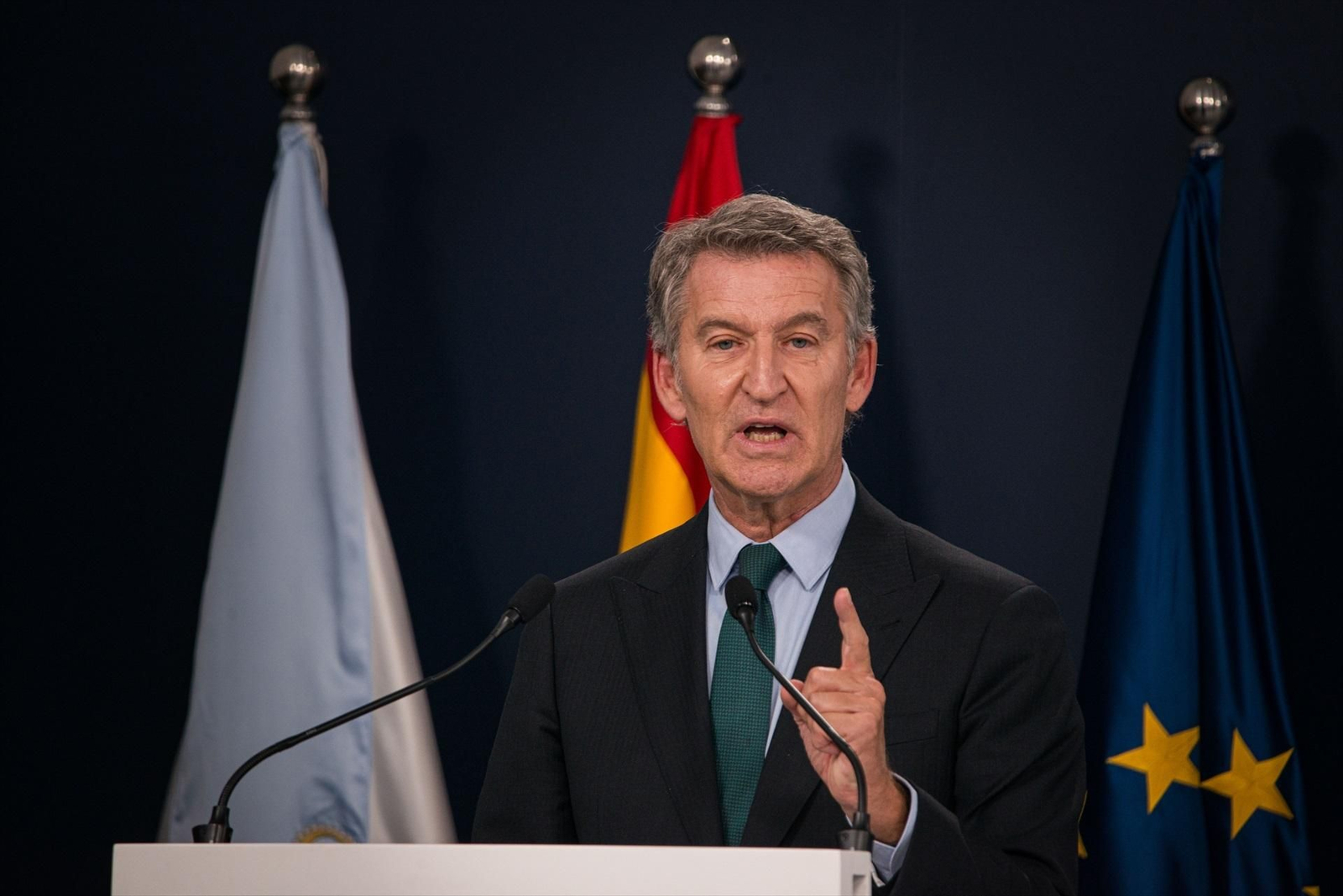 El presidente del Partido Popular, Alberto Núñez Feijóo, durante el Foro La Toja - Vínculo Atlántico.