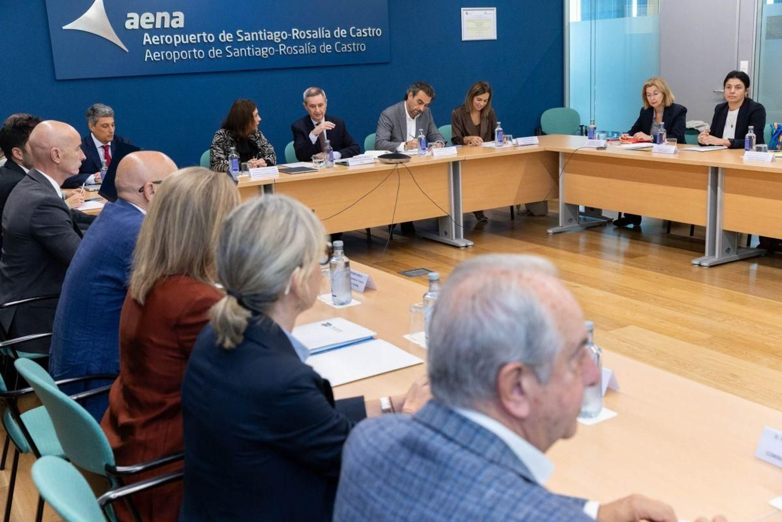 Reunión del comité aéreo de Galicia mantenida ayer en el aeropuerto de Santiago