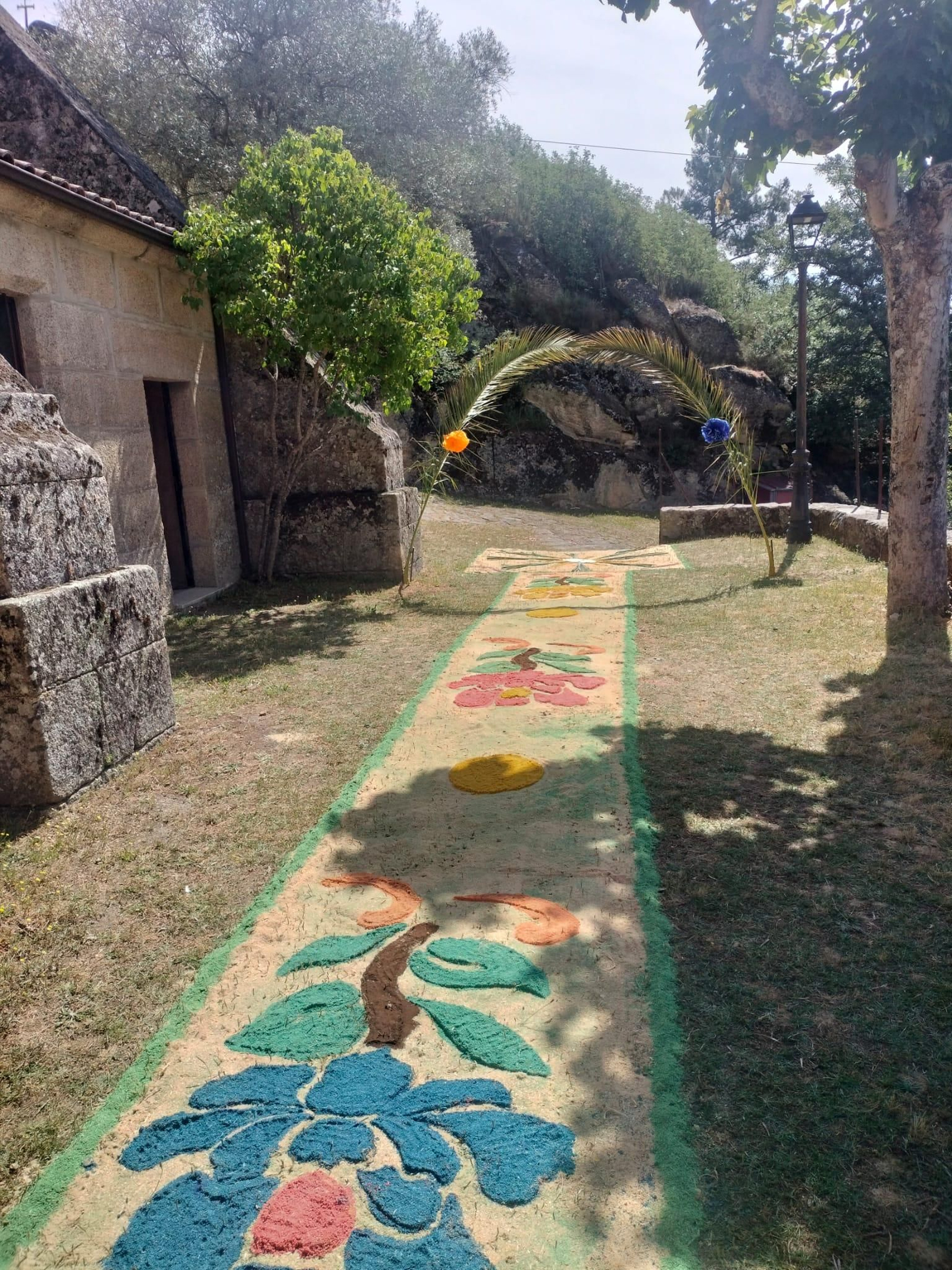 Alfombra floral por el Corpus Christi en Oimbra.