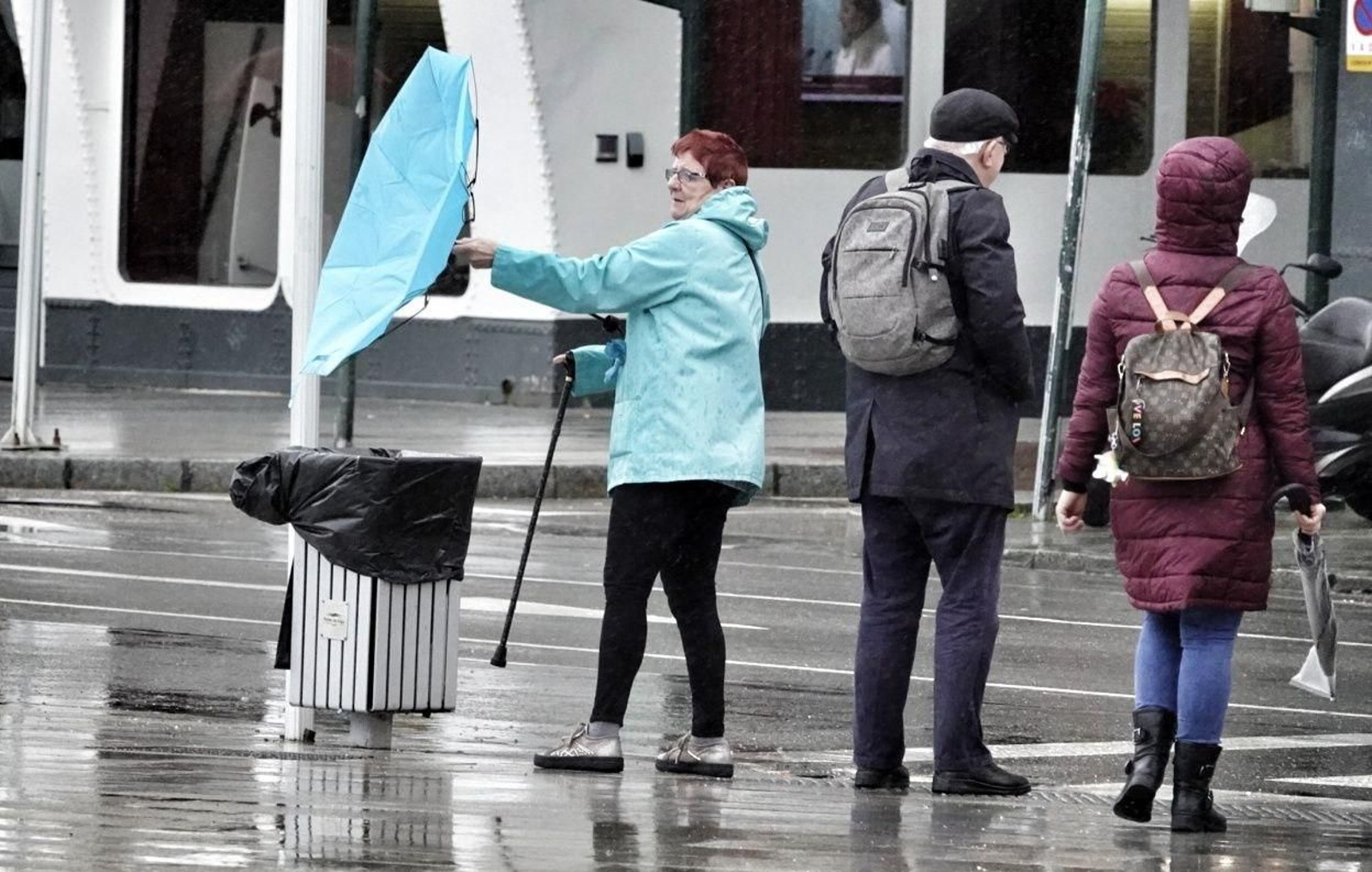 Fuertes rachas de viento hoy en Vigo. // Vicente Alonso
