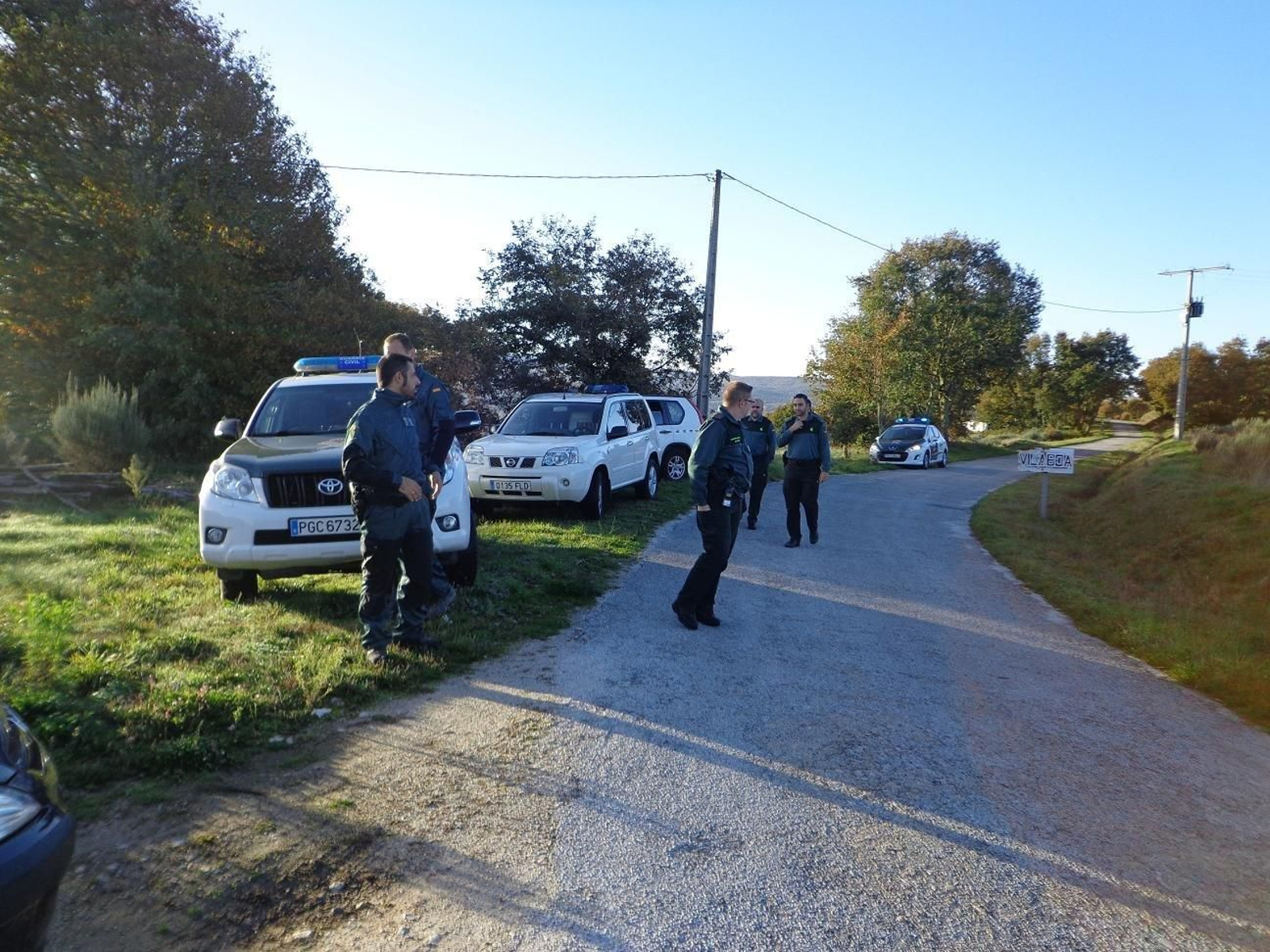 Los equipos de búsqueda, en Vilaboa.